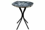 Tall, Brazilian Agate Cocktail Table With Metal Base #206969-2